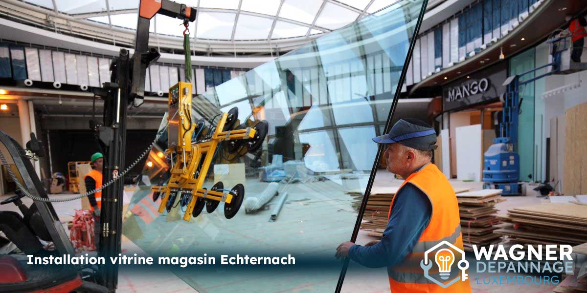 Installation de vitrines de magasin et vitrage professionnel Echternach